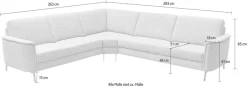 Home affaire Ecksofa »Solvaro, optional motorischer Sitzvorzug, Breite 283 cm« Saugroboter-tauglich, hochwertige Details & sorgfältige Verarbeitung