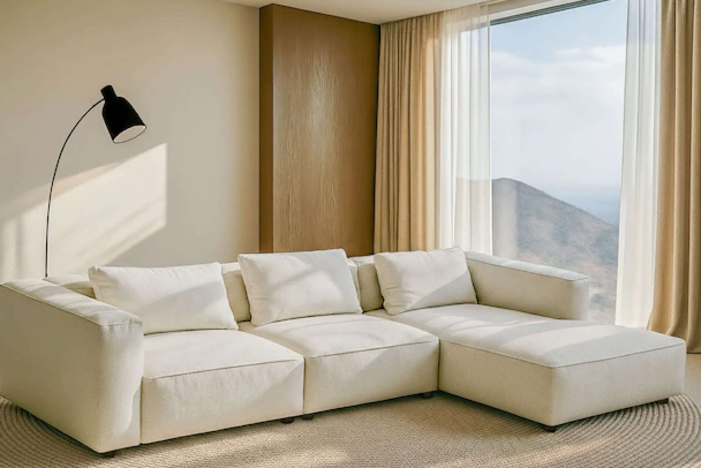 Home affaire Ecksofa »Tvinnet« Breite 317 cm, extra tiefe Sitzfläche, kubisches Sitzvergnügen