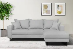 Home affaire Ecksofa »VEYRAS L-Form, hoher Sitzkomfort, Maße B/T/H: 230/150/76 cm« mit Wellenunterfederung, incl. Rückenkissen und Zierkissen