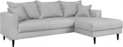 Home affaire Ecksofa »VEYRAS L-Form, hoher Sitzkomfort, Maße B/T/H: 230/150/76 cm« mit Wellenunterfederung, incl. Rückenkissen und Zierkissen