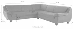 Home affaire Ecksofa »Yesterday zeitlos und komfortabel, gemütliche Armlehnen L-Form« gleichschenklig, wahlweise mit Bettfunktion