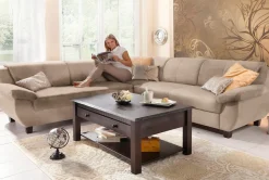 Home affaire Ecksofa »Yesterday L-Form, B/T: 254/91 cm, belastbar bis 140kg/ Sitz« Microfaser, natur