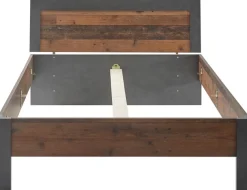 Home affaire Einzelbett »BROOKLYN Bett im Industrial Design, Bettgestell, Bettrahmen« Kopfteil in dekorativer Rahmenoptik, Liegefläche 140 x 200 cm