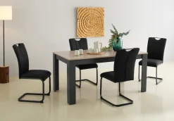 Home affaire Essgruppe »Napoli« Set, 4 Freischwinger + 1 Esstisch, 5 Stk. tlg. 5-teilige Tischgruppe mit modernem Freischwinger Stuhl und Esstisch