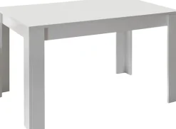 Home affaire Esstisch »Basic 137x90x79 cm (BxTxH), Esszimmertisch Weiss Hochglanz Lack,« moderner rechteckiger Küchentisch, ausziehbar, erweiterbar auf 185 cm