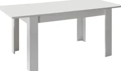 Home affaire Esstisch »Basic 137x90x79 cm (BxTxH), Esszimmertisch Weiss Hochglanz Lack,« moderner rechteckiger Küchentisch, ausziehbar, erweiterbar auf 185 cm