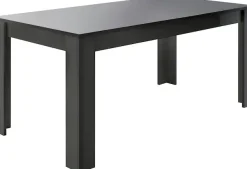 Home affaire Esstisch »Dama 137x90x79 cm (BxTxH), Esszimmertisch Anthrazit Hochglanz Lack,« moderner rechteckiger Küchentisch, ausziehbar, erweiterbar auf 185 cm