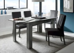 Home affaire Esstisch »Dama 137x90x79 cm (BxTxH), Esszimmertisch Anthrazit Hochglanz Lack,« moderner rechteckiger Küchentisch, ausziehbar, erweiterbar auf 185 cm