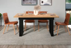 Home affaire Esstisch »Elda« 1 Stk. tlg. Esstisch mit 32 mm Tischplatte und Metallfüßen – (B/T/H) 160/90/76 cm