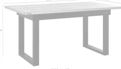 Home affaire Esstisch »Elda« 1 Stk. tlg. Esstisch mit 32 mm Tischplatte und Metallfüßen – (B/T/H) 160/90/76 cm