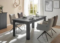 Home affaire Esstisch »Lincoln, Tisch im Landhausstil, schwarzer Esszimmertisch« edles Design, abgeschrägte Tischplatte, 180 cm breit