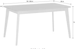 Home affaire Esstisch »MAVAS« in moderner Trendfarbe, Breite 140 - 180 cm (mit Einlegeplatte)