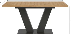 Home affaire Esstisch »Motus, ausziehbar 150 -190 cm, inklusive 40 cm Einlegeplatte« Set, 1 Stk. tlg. V-Gestell mit Bodenplatte, Tisch, Küchentisch, Esszimmer, Küche