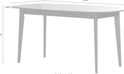 Home affaire Esstisch »Ronda« 1 Stk. tlg. Esszimmertisch oval auf Massivholzfüßen - (B/T/H) 160/90/77 cm
