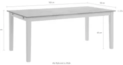 Home affaire Esstisch »Samba Holztisch Landhaus Küche« aus massivem Buchenholz, 140 cm oder 180 cm, verlängerbar