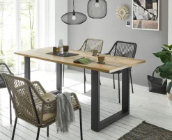 Home affaire Esstisch »Sherwood, Tisch im Industrial-Style, Wohnzimmertisch, Küchentisch« Metallgestell, in 2 Farben erhältlich, 180 cm breit