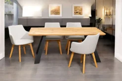 Home affaire Esstisch »Team Esszimmertisch, Küchentisch, Speisetisch, mit Schweizer Kante« U-Gestell aus Metall, 2cm starke Tischplatte auf 4cm gedoppelt