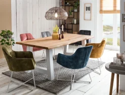 Home affaire Esstisch »Tristan« massive Balkeneiche geölt mit Baumkante, in natur oder white wash