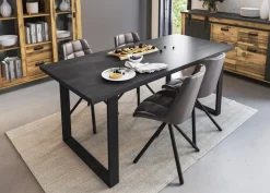 Home affaire Esstisch »York, Tisch in Hunton Oak« mit Metallgestell, im Industrialdesign