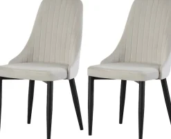 Home affaire Esszimmerstuhl »GARNBY, 2er Set, mit Metallgestell in matt schwarz« (Set) 2 Stk.in verschiedenen Farben, Belsatbarkeit pro Stuhl 120 kg, Velour Stoff