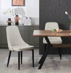 Home affaire Esszimmerstuhl »GARNBY, 2er Set, mit Metallgestell in matt schwarz« (Set) 2 Stk.in verschiedenen Farben, Belsatbarkeit pro Stuhl 120 kg, Velour Stoff