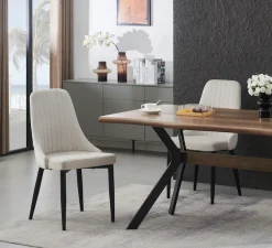 Home affaire Esszimmerstuhl »GARNBY, 2er Set, mit Metallgestell in matt schwarz« (Set) 2 Stk.in verschiedenen Farben, Belsatbarkeit pro Stuhl 120 kg, Velour Stoff