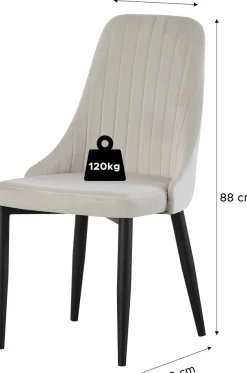 Home affaire Esszimmerstuhl »GARNBY, 2er Set, mit Metallgestell in matt schwarz« (Set) 2 Stk.in verschiedenen Farben, Belsatbarkeit pro Stuhl 120 kg, Velour Stoff