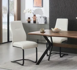 Home affaire Esszimmerstuhl »VERNON, 2er Set, mit Metallgestell in matt schwarz« (Set) 2 Stk.in verschiedenen Farben, Belsatbarkeit pro Stuhl 120 kg