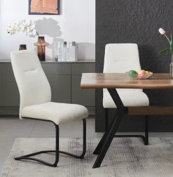 Home affaire Esszimmerstuhl »VERNON, 2er Set, mit Metallgestell in matt schwarz« (Set) 2 Stk.in verschiedenen Farben, Belsatbarkeit pro Stuhl 120 kg