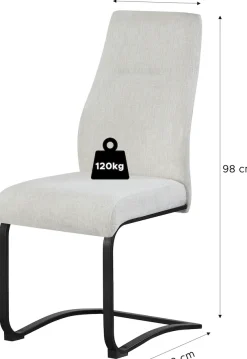 Home affaire Esszimmerstuhl »VERNON, 2er Set, mit Metallgestell in matt schwarz« (Set) 2 Stk.in verschiedenen Farben, Belsatbarkeit pro Stuhl 120 kg
