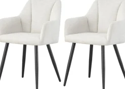 Home affaire Esszimmerstuhl »MILTON, 2er Set, mit Metallgestell in matt schwarz« (Set) 2 Stk.in verschiedenen Farben, Belsatbarkeit pro Stuhl 120 kg, mit Armlehne