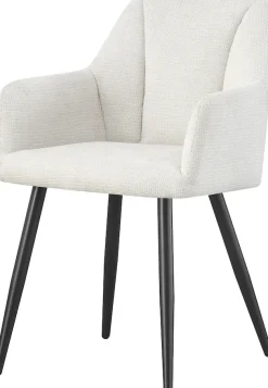 Home affaire Esszimmerstuhl »MILTON, 2er Set, mit Metallgestell in matt schwarz« (Set) 2 Stk.in verschiedenen Farben, Belsatbarkeit pro Stuhl 120 kg, mit Armlehne