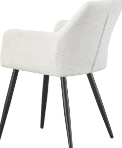 Home affaire Esszimmerstuhl »MILTON, 2er Set, mit Metallgestell in matt schwarz« (Set) 2 Stk.in verschiedenen Farben, Belsatbarkeit pro Stuhl 120 kg, mit Armlehne