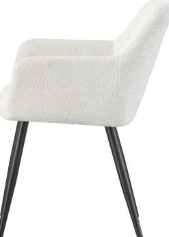Home affaire Esszimmerstuhl »MILTON, 2er Set, mit Metallgestell in matt schwarz« (Set) 2 Stk.in verschiedenen Farben, Belsatbarkeit pro Stuhl 120 kg, mit Armlehne