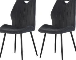 Home affaire Esszimmerstuhl »KILLAM, 2er Set, mit Metallgestell in matt schwarz« (Set) 2 Stk.in verschiedenen Farben, Belsatbarkeit pro Stuhl 120 kg, 360° drehbar