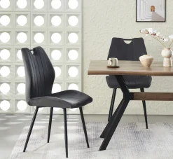 Home affaire Esszimmerstuhl »KILLAM, 2er Set, mit Metallgestell in matt schwarz« (Set) 2 Stk.in verschiedenen Farben, Belsatbarkeit pro Stuhl 120 kg, 360° drehbar
