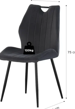 Home affaire Esszimmerstuhl »KILLAM, 2er Set, mit Metallgestell in matt schwarz« (Set) 2 Stk.in verschiedenen Farben, Belsatbarkeit pro Stuhl 120 kg, 360° drehbar