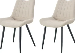 Home affaire Esszimmerstuhl »DAWSON, 2er Set, mit Metallgestell in matt schwarz« (Set) 2 Stk.in verschiedenen Farben, Belsatbarkeit pro Stuhl 120 kg