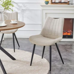 Home affaire Esszimmerstuhl »DAWSON, 2er Set, mit Metallgestell in matt schwarz« (Set) 2 Stk.in verschiedenen Farben, Belsatbarkeit pro Stuhl 120 kg