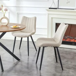 Home affaire Esszimmerstuhl »DAWSON, 2er Set, mit Metallgestell in matt schwarz« (Set) 2 Stk.in verschiedenen Farben, Belsatbarkeit pro Stuhl 120 kg