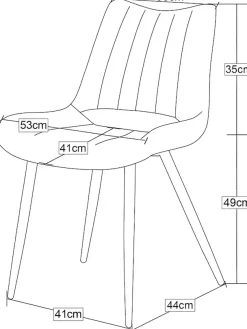 Home affaire Esszimmerstuhl »DAWSON, 2er Set, mit Metallgestell in matt schwarz« (Set) 2 Stk.in verschiedenen Farben, Belsatbarkeit pro Stuhl 120 kg