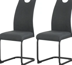 Home affaire Esszimmerstuhl »KANATA, 2er Set, mit Metallgestell in matt schwarz« (Set) 2 Stk.in verschiedenen Farben, Belsatbarkeit pro Stuhl 120 kg