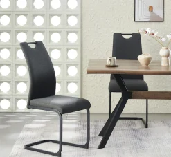 Home affaire Esszimmerstuhl »KANATA, 2er Set, mit Metallgestell in matt schwarz« (Set) 2 Stk.in verschiedenen Farben, Belsatbarkeit pro Stuhl 120 kg