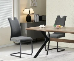 Home affaire Esszimmerstuhl »KANATA, 2er Set, mit Metallgestell in matt schwarz« (Set) 2 Stk.in verschiedenen Farben, Belsatbarkeit pro Stuhl 120 kg