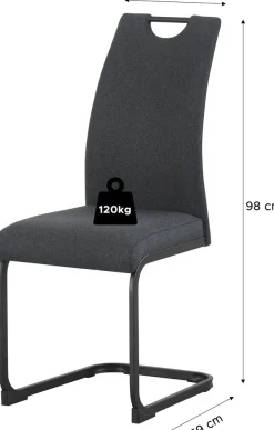Home affaire Esszimmerstuhl »KANATA, 2er Set, mit Metallgestell in matt schwarz« (Set) 2 Stk.in verschiedenen Farben, Belsatbarkeit pro Stuhl 120 kg