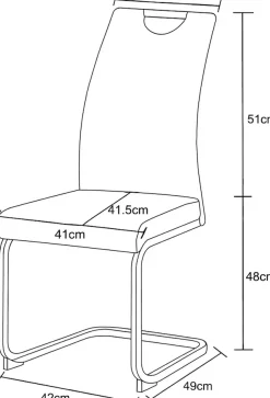 Home affaire Esszimmerstuhl »KANATA, 2er Set, mit Metallgestell in matt schwarz« (Set) 2 Stk.in verschiedenen Farben, Belsatbarkeit pro Stuhl 120 kg