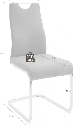 Home affaire Esszimmerstuhl »Milano« (Set) 4 Stk.Freischwinger mit verchromten Metallgestell