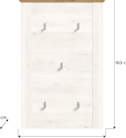 Home affaire Garderobenpaneel »COSENZA,Höhe 103 cm, 5 Garderobenhaken, 2-farbig« in Landhausoptik, Wandpaneel, Paneel, Wandhaken