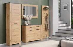 Home affaire Garderobenpaneel »Ambres« Garderobenpaneel mit Ablage & Haken - (B/T/H) 62/26/199 cm