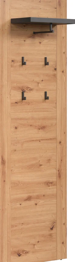 Home affaire Garderobenpaneel »Ambres« Garderobenpaneel mit Ablage & Haken - (B/T/H) 62/26/199 cm